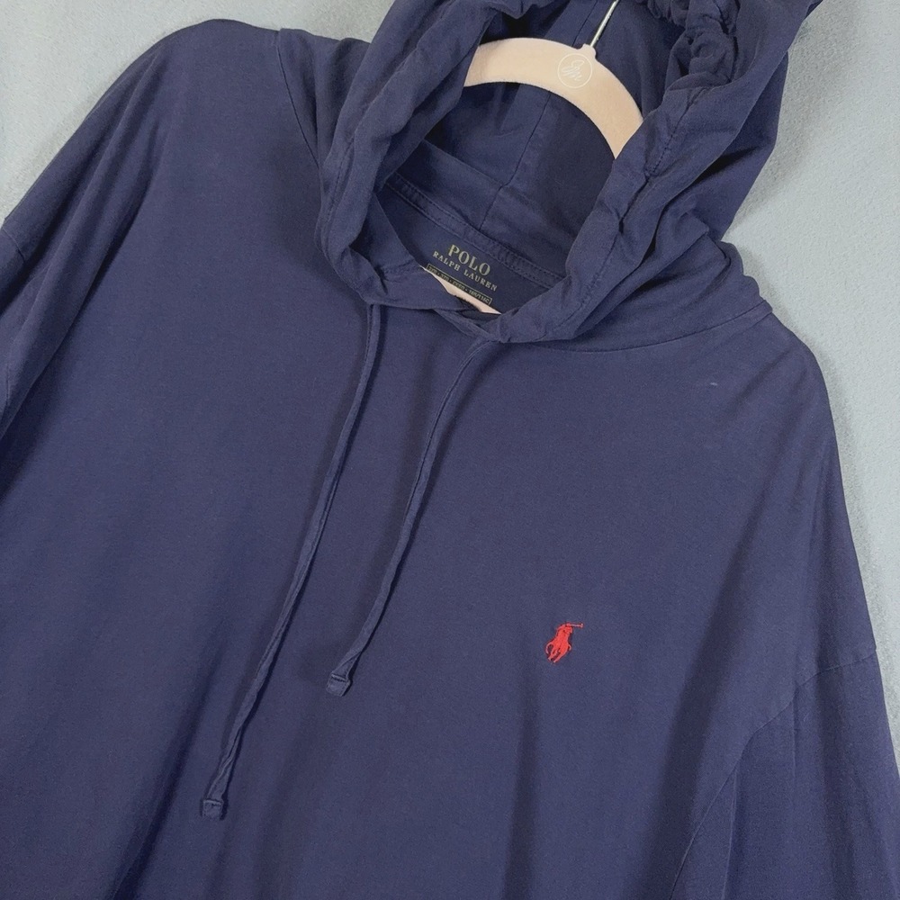 Polo Ralph Lauren Hoodie Mens 3XB Blue Pullover Lightweight Cotton Pony Logo